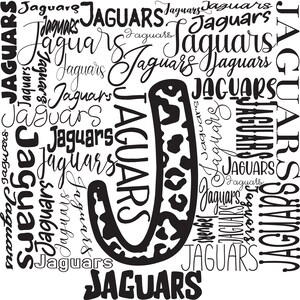 Jaguars Subway Art, Leopardenmuster Team Maskottchen (SVG, PNG, PDF)