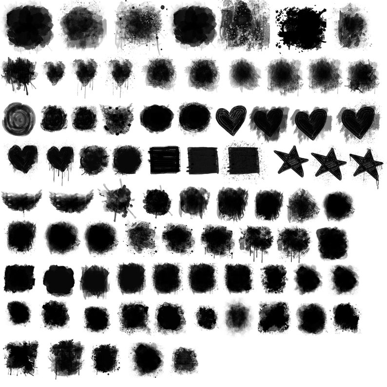 120 Digital Watercolor Paint Masks Clipping Mask Etsy