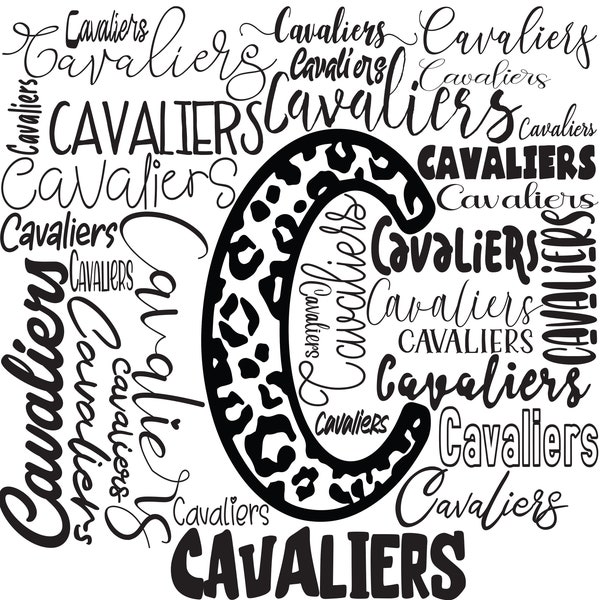 Cavaliers U-Bahn Kunst, Sport SVG, Cavaliers Collage, Team Maskottchen, Leopardenmuster, Schneidedatei, Cricut, Silhouette, Schnittdatei, kommerzielle Nutzung