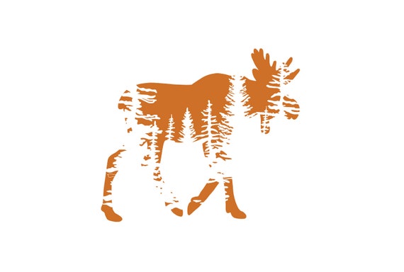Download Free Moose Tree Silhouette Outdoors Svg Nature Mountains Etsy SVG Cut Files