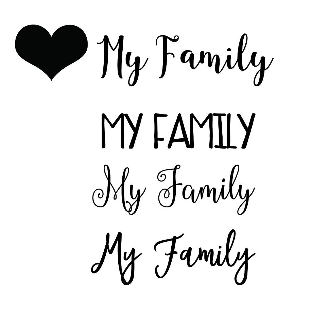 I Love My Family I Heart My Family Family SVG File Drawn Etsy