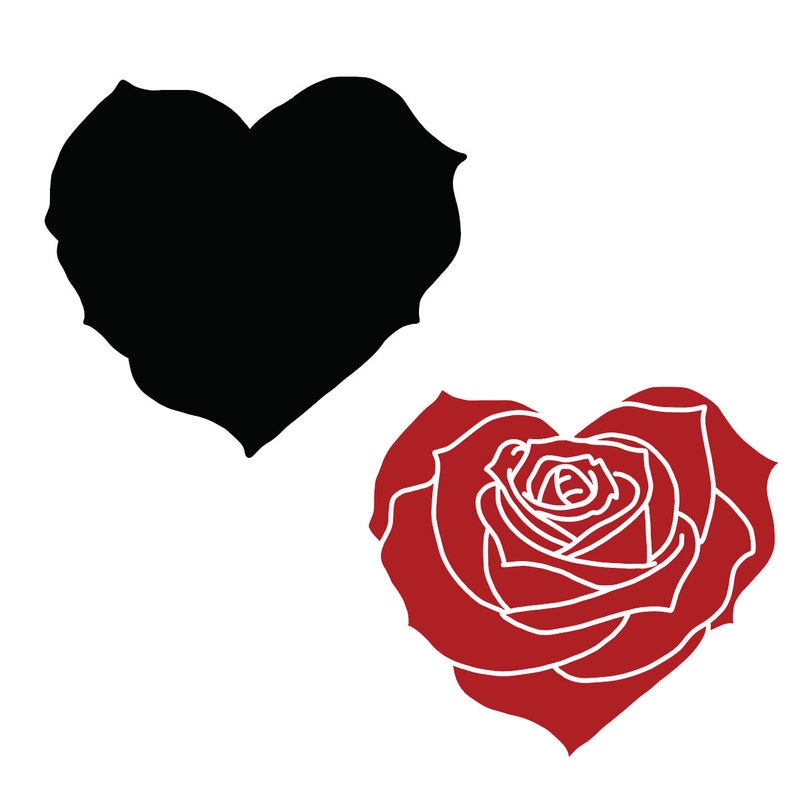 Download Heart-shaped Rose SVG Layered Rose Svg Flower SVG Heart | Etsy