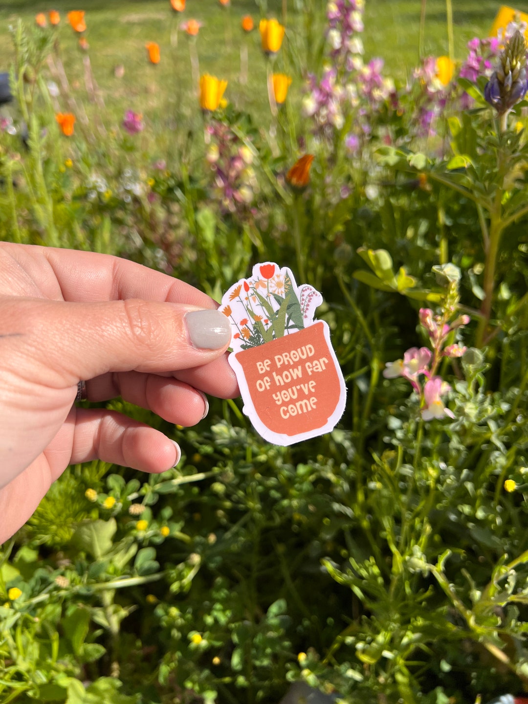 Floral Sticker, Mental Health Decal, Laptop Computer Water Bottle ...