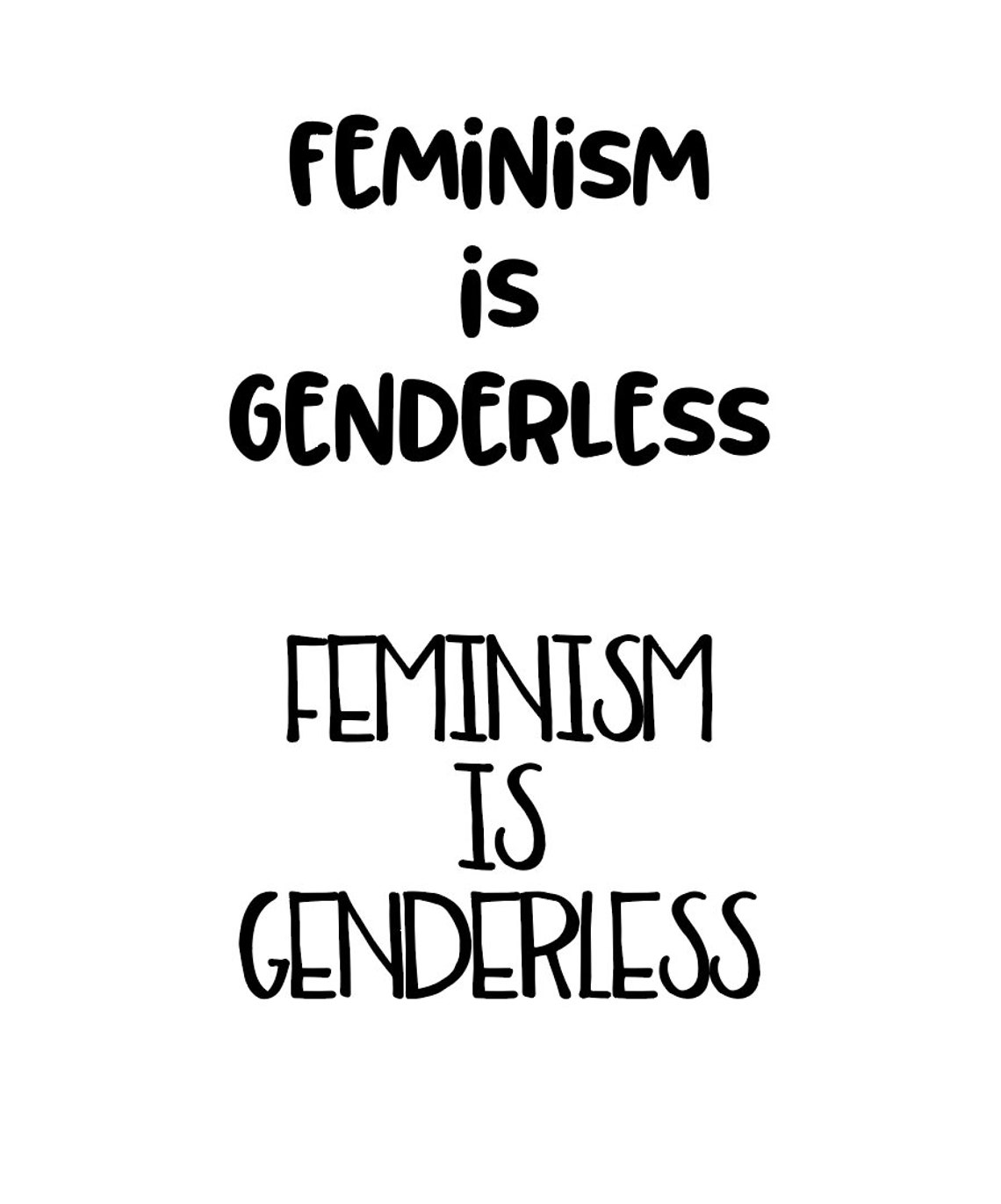 Feminism is Genderless Feminist SVG File Drawn Clipart | Etsy