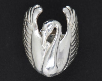 White Swan Ring - Swan Jewelry - Animal Jewelry - Animal Ring - Bird Ring - Bird Jewelry - Totem Jewelry - Silver Ring - Statement Ring