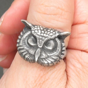 Horned Owl Ring in Sterling Silver - Animal Jewelry