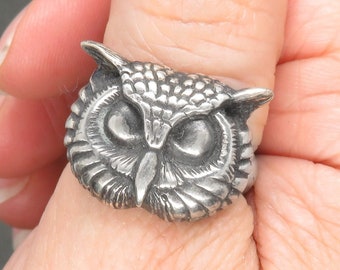 Horned Owl Ring in Sterling Silver - Animal Jewelry