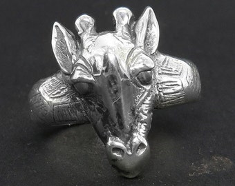 Bague girafe en argent sterling - Bague animalière - Bague totem - Bijoux animaliers - Bijoux Girafe - Bague Afrique - Bague sculptée