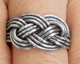 Love Knot Ring - Promise Ring - Knotted Ring - Double Knot Ring - Celtic Knot Ring - Nordic Ring - Plain Silver Ring - Gift for Boyfriend