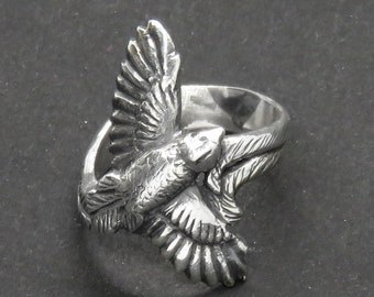 Quetzal Ring - Bird Ring - Freedom Ring - Animal Jewelry - Totem Jewelry - Symbolic Gift for Him