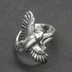Phoenix Ring - Symbol of Rebirth and Renewal - Large Sterling Silver Ring - Symbolic Bird Jewelry