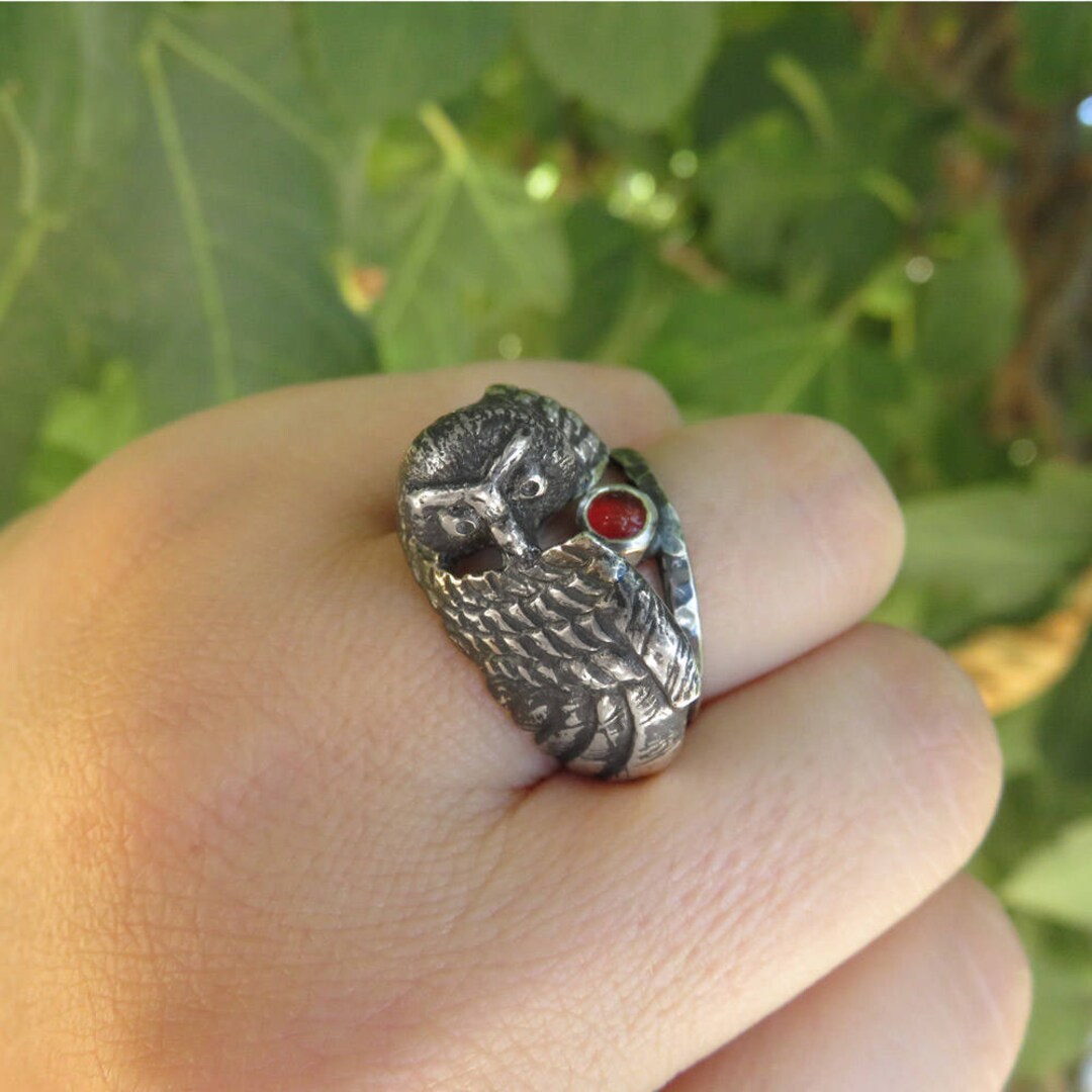 Owl Magic Rings Owl Ring With Companion - Double Ring - Statement Ring - Fidget Ring ...
