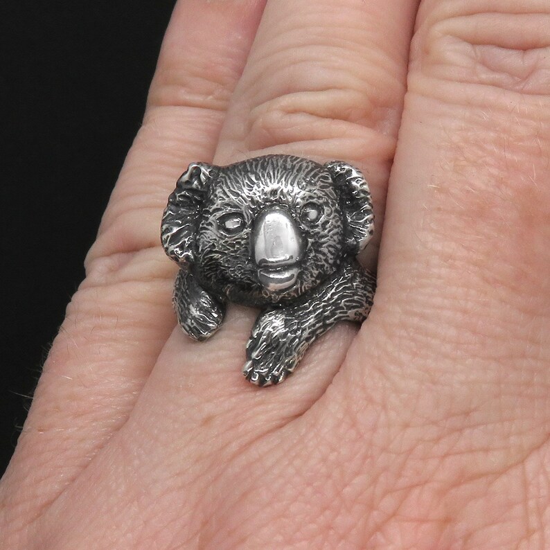 Cute Koala Bear Animal Jewelry Silver Animal Ring Koala - Etsy