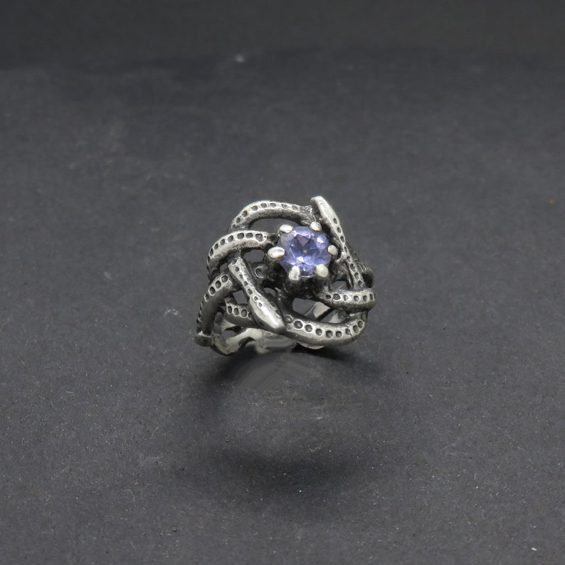 Celtic Knot Ring Two Snakes Ring With Iolite Silver Snake | Etsy