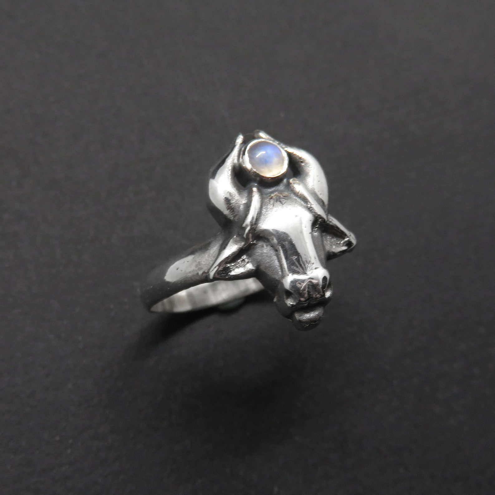 Taurus Ring With Moonstone in Sterling Silver Rainbow Etsy
