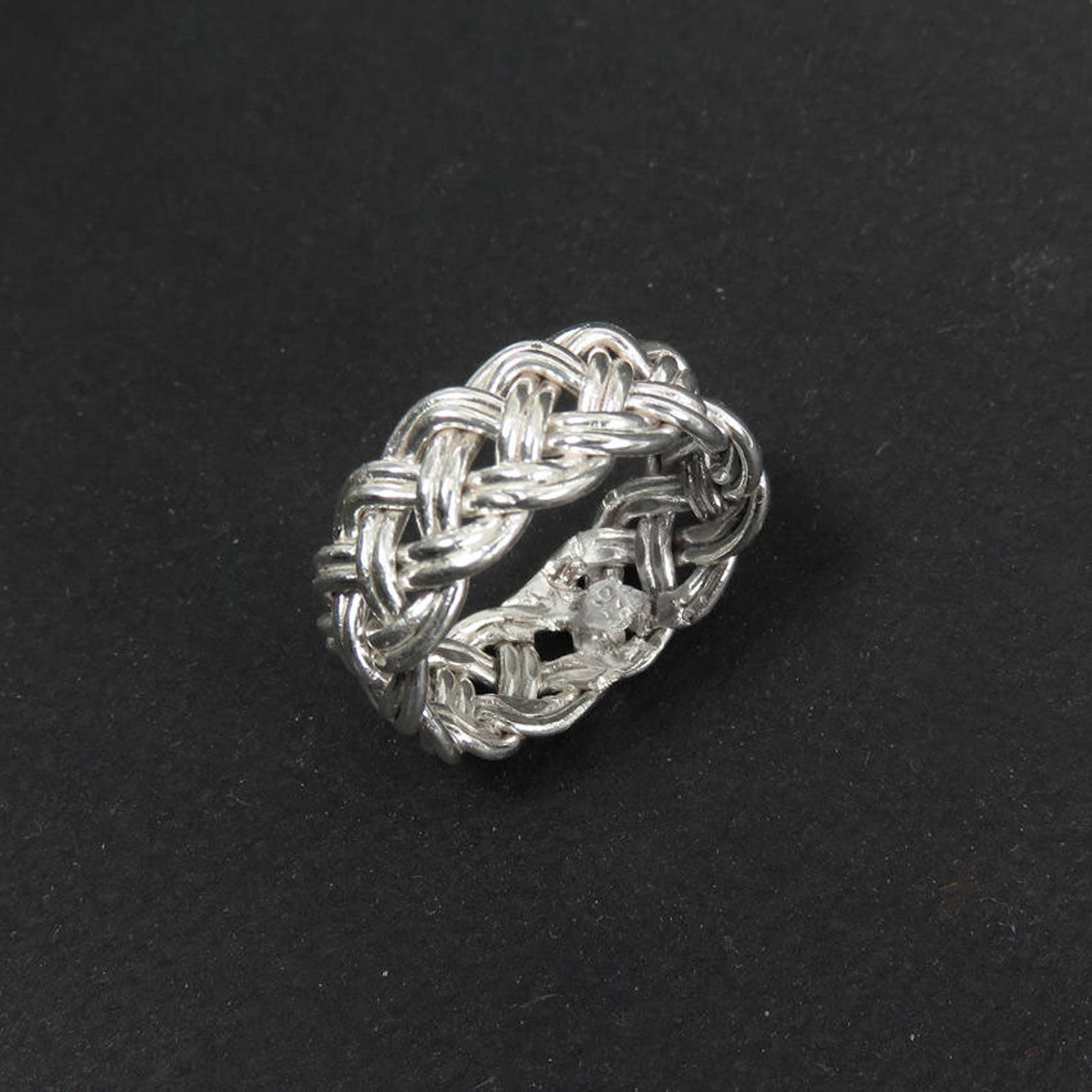 Celtic Wedding Band Braided Silver Ring Celtic Knot Ring