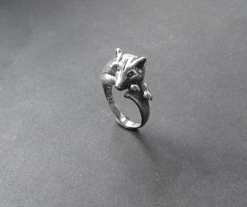 Wolf Ring in Sterling Silver Wolf Amulet Spirit Animal Totem Ring Wolf Ring for Women image 10