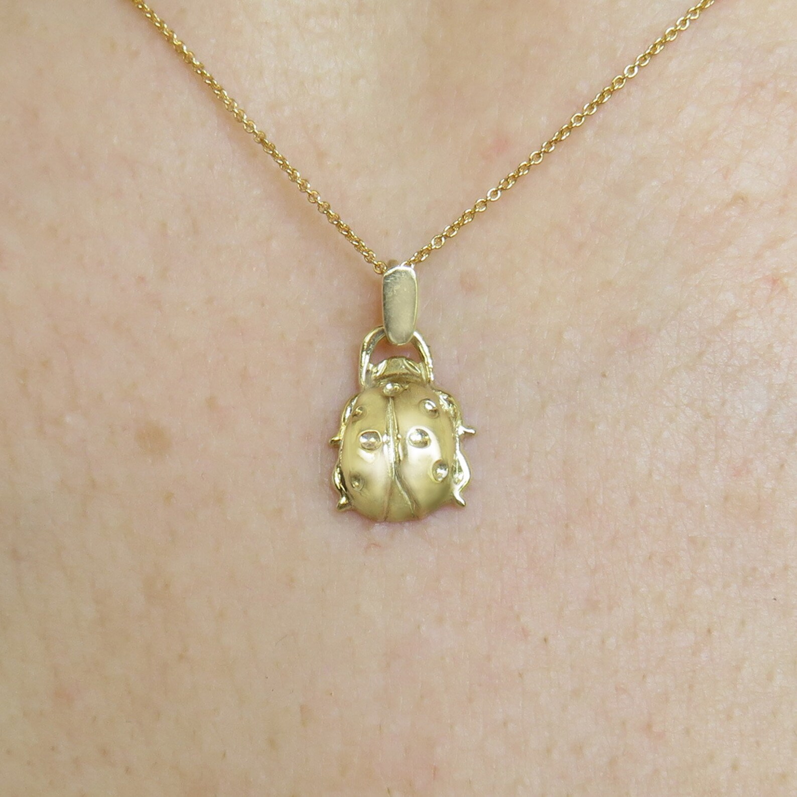 Ladybug Necklace 14K Gold Pendant Ladybird Pendant Etsy