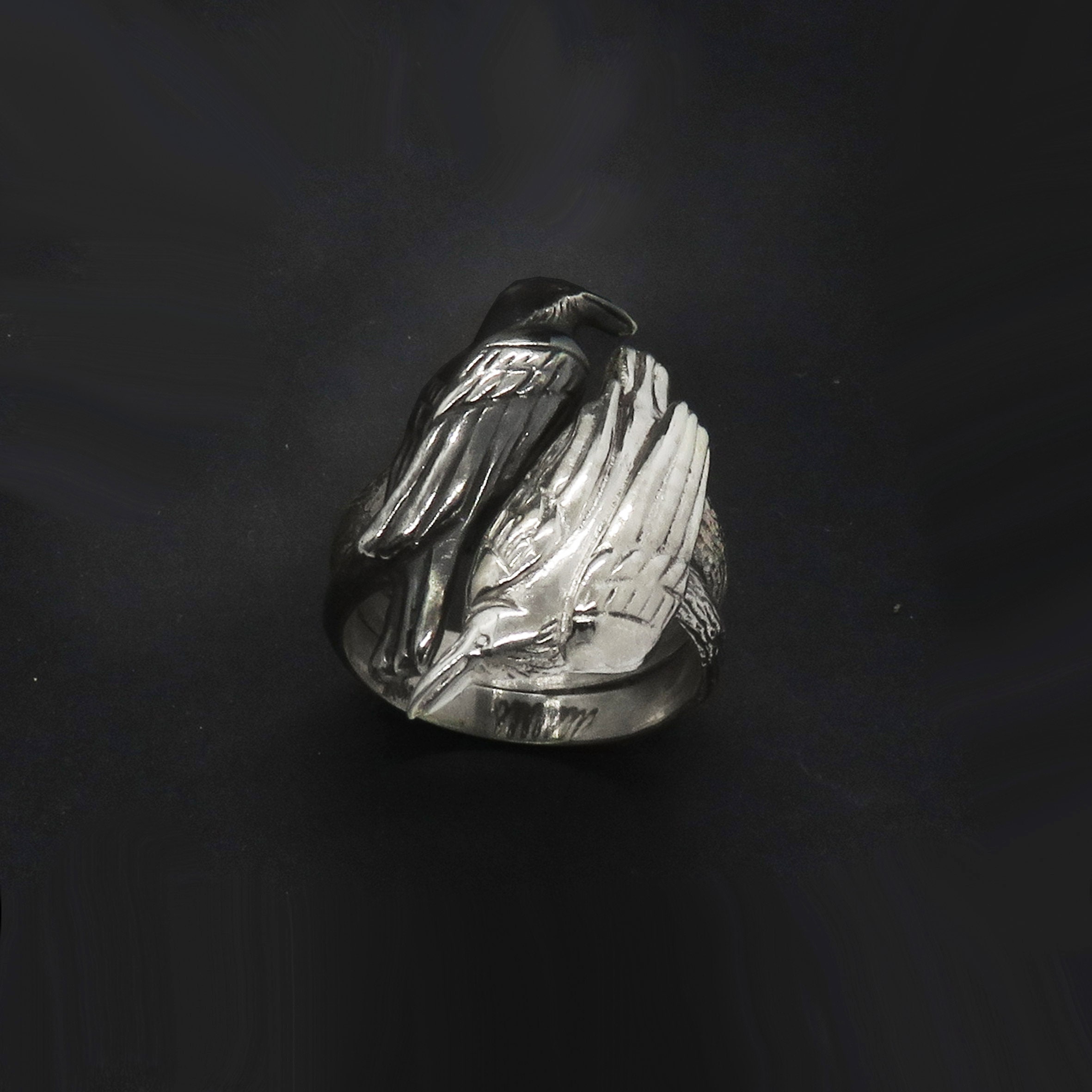 Dual Raven Rings Double Ring With Two Ravens - Huginn and Muninn Ring - Etsy
