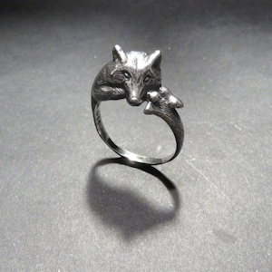 Wolf Ring in Sterling Silver Wolf Amulet Spirit Animal Totem Ring Wolf Ring for Women image 6