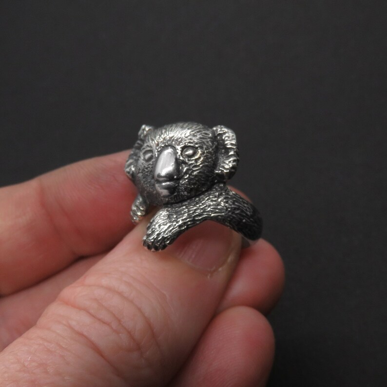 Cute Koala Bear Animal Jewelry Silver Animal Ring Koala - Etsy