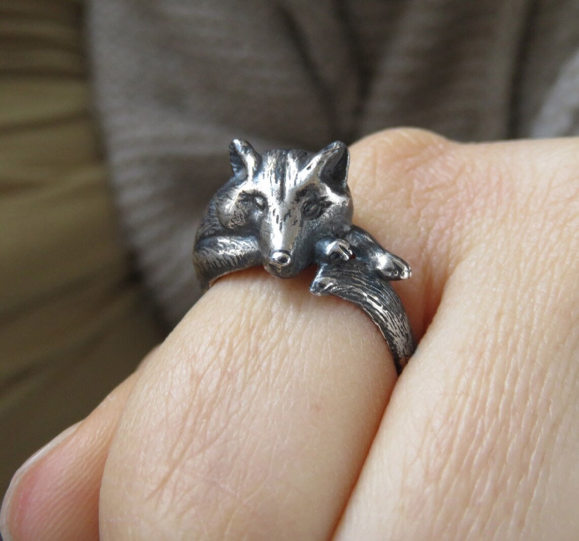Anello Vichingo Uomo Donna In Argento 925 | Lupo E Nodo Celtico, Taglia 9