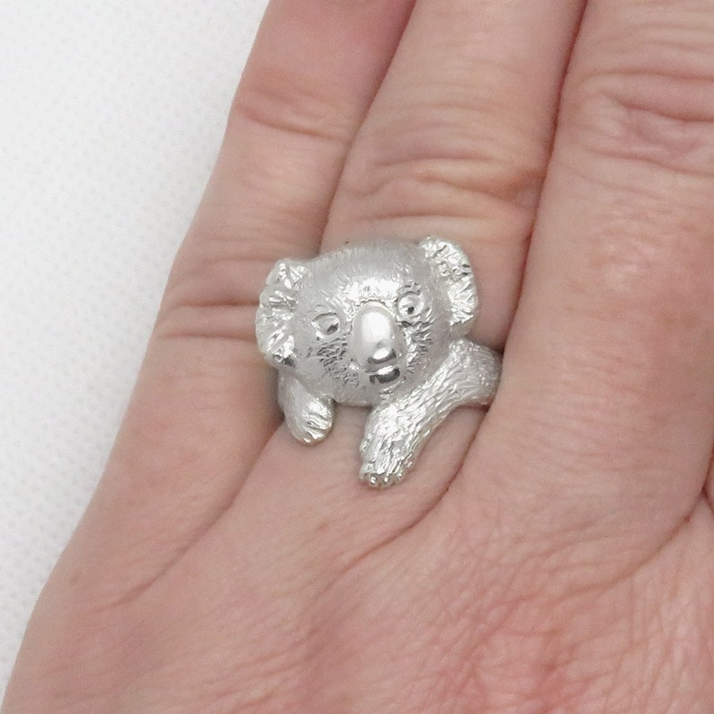 Cute Koala Bear Animal Jewelry Silver Animal Ring Koala - Etsy