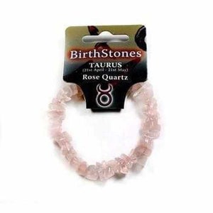 Taurus Birthstone Adult Elasticated Chip Bracelet Gift Rose Quartz image 1