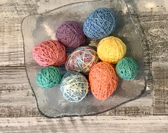 Decorative yarn eggs, bowl filler, vase filler