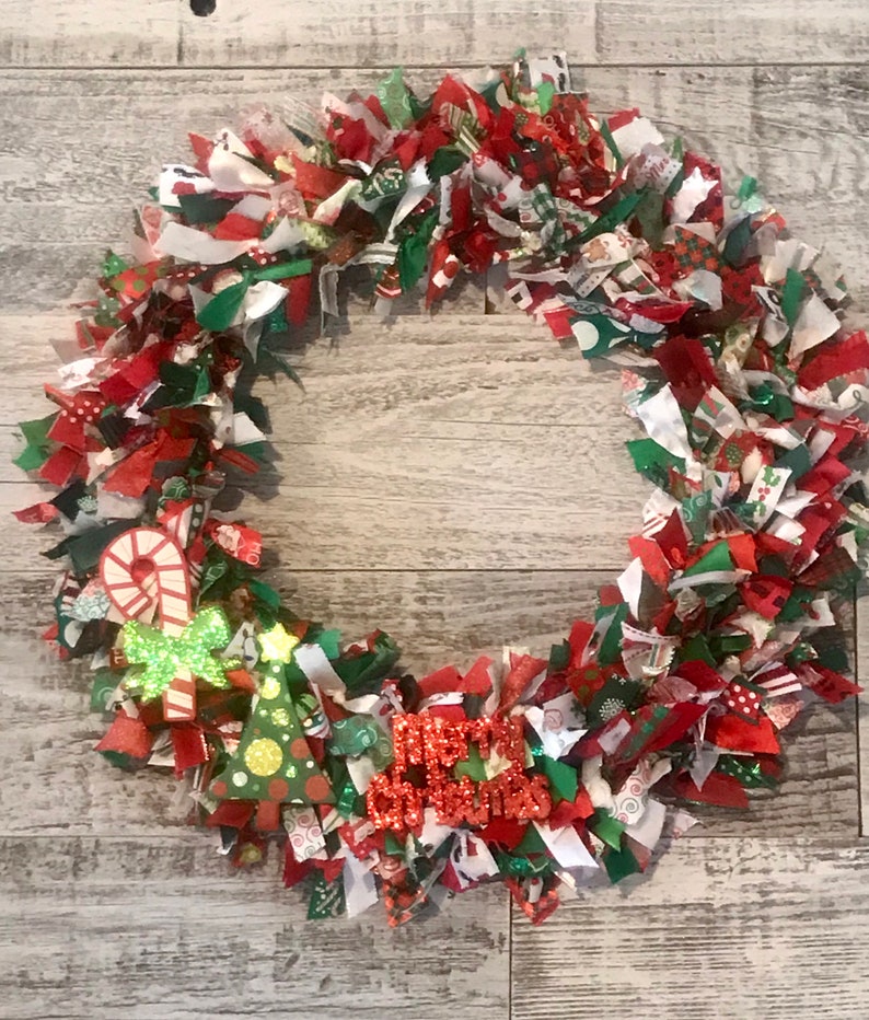 Christmas Ribbon Wreath Large Round