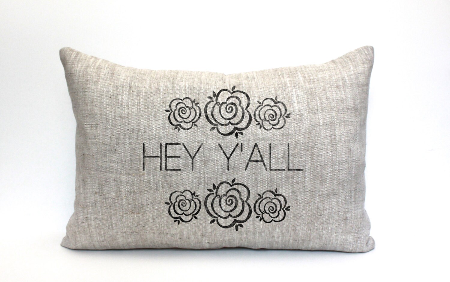 Hey Y All Pillow Farmhouse Decor Rustic Pillow Etsy