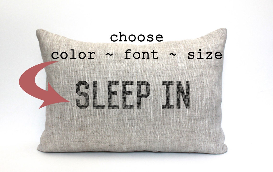 Sleep in Pillow Word Pillow Housewarming Bedroom Pillow Etsy