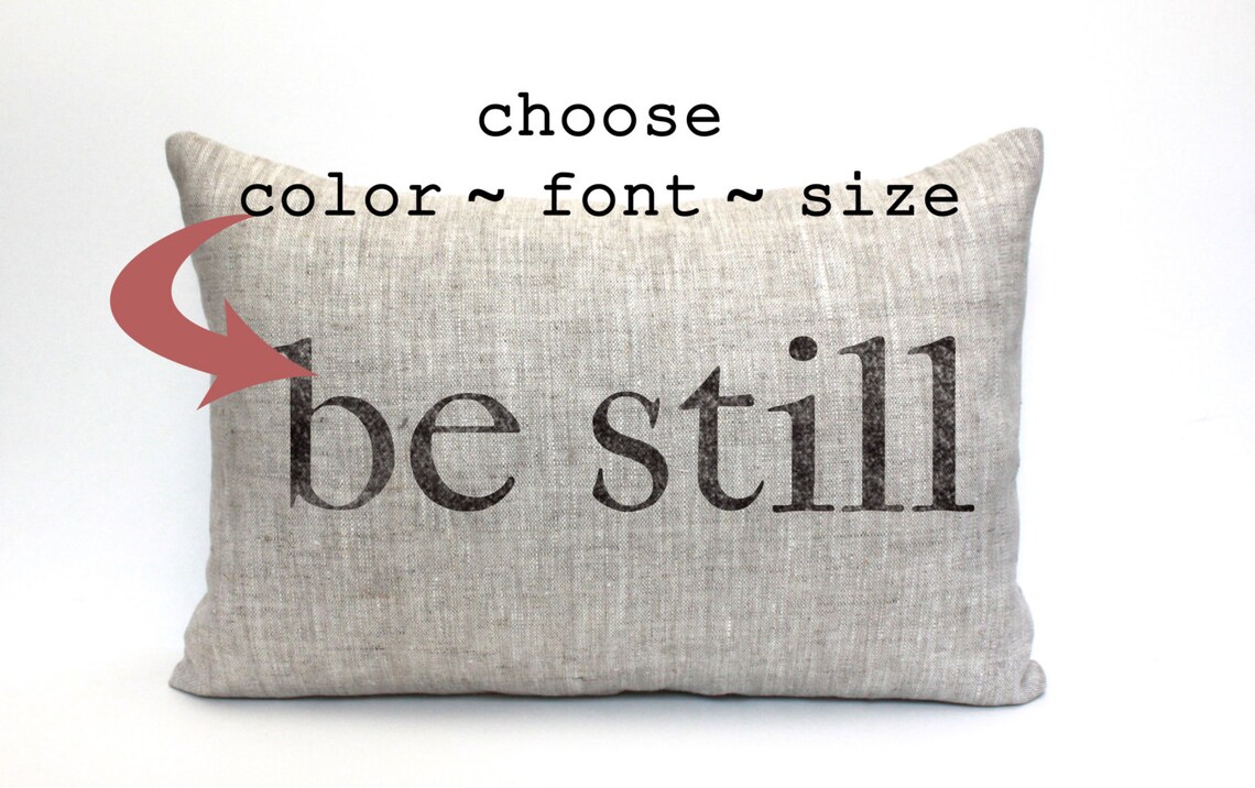 Be still pillow throw pillow word pillow phrase pillow Etsy