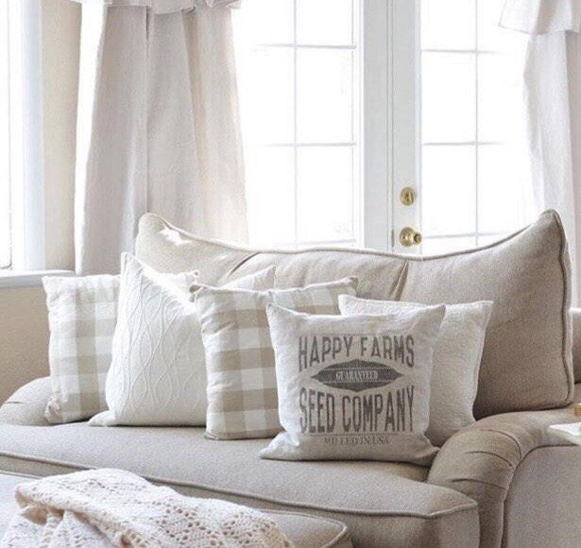 Grain Sack Pillow Farmhouse Pillow Farmhouse Decor Rustic Etsy