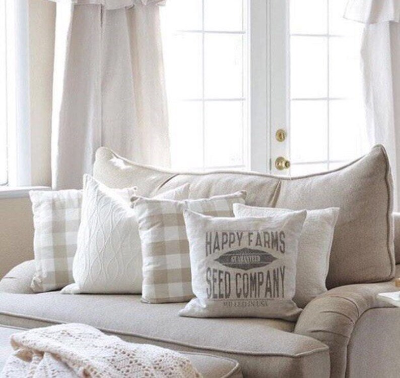 Grain Sack Pillow Farmhouse Pillow Farmhouse Decor Rustic Etsy