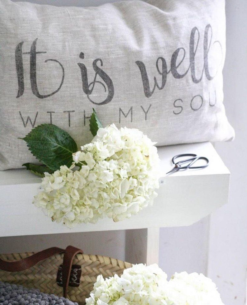It is well with my soul pillow throw pillow word pillow Etsy