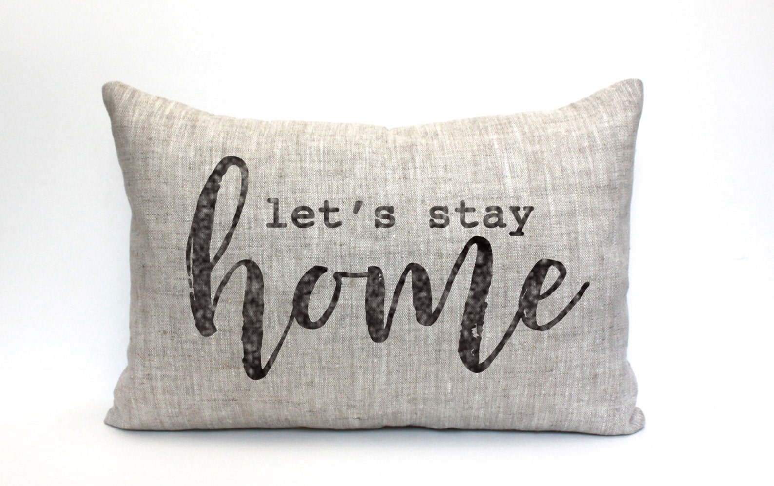 Let's stay home pillow throw pillow word pillow phrase Etsy