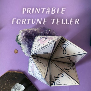 Fortune Teller Printable - Mystic Mood | Cootie Catcher, Digital Download, Halloween Party, Party Game, Party Favor, DIY Favor, Kids Craft