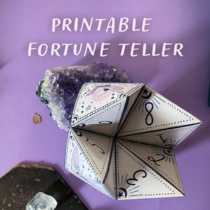 Fortune Teller Printable - Mystic Mood | Cootie Catcher, Digital Download, Halloween Party, Party Game, Party Favor, DIY Favor, Kids Craft