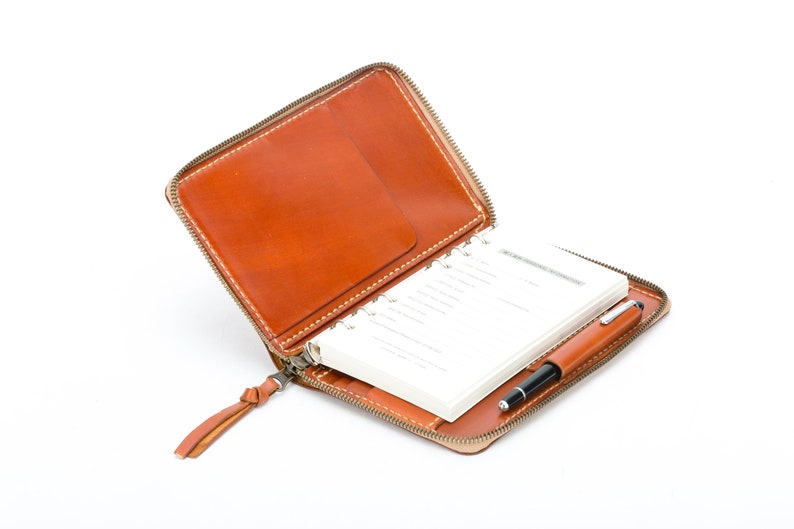 A6 Leather Journal Diary Notebook With Zipper /looseleaf Etsy