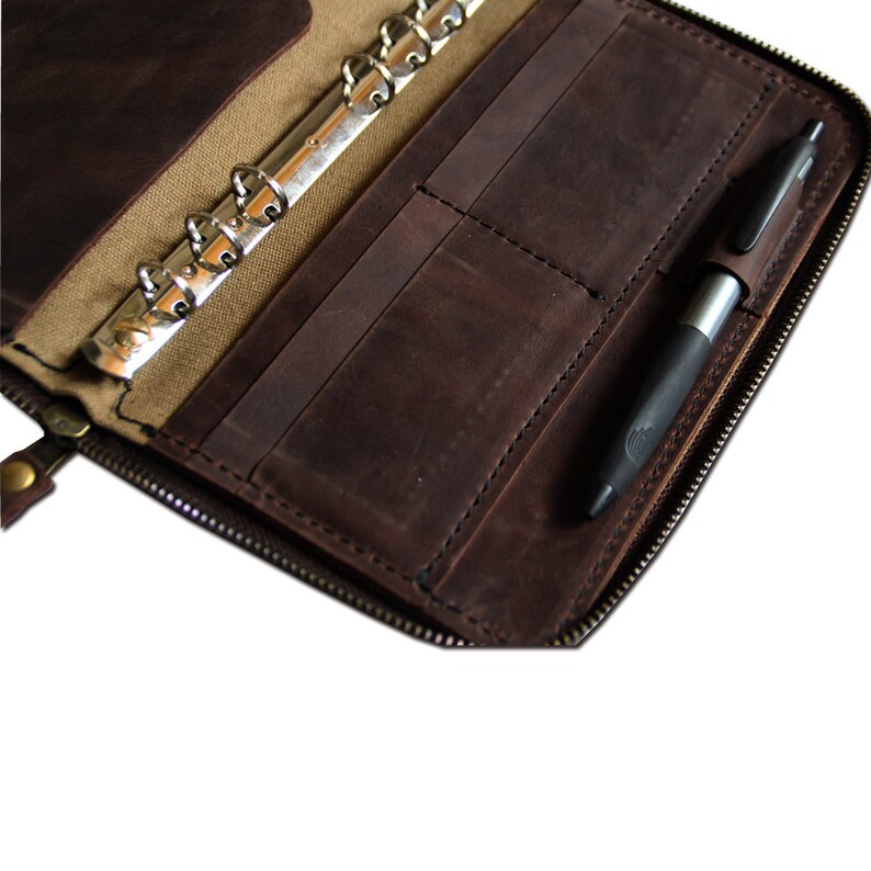 A6 Leather Journal Diary Notebook with zipper /looseleaf Etsy