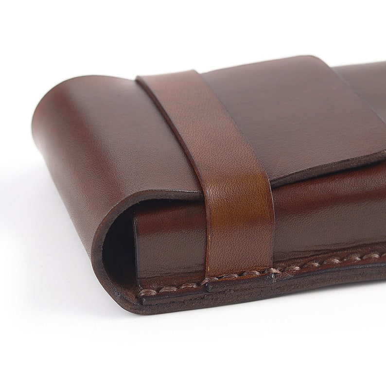 Handmade Vintage Brownleather Pen Casepencil Boxthree Packs Etsy