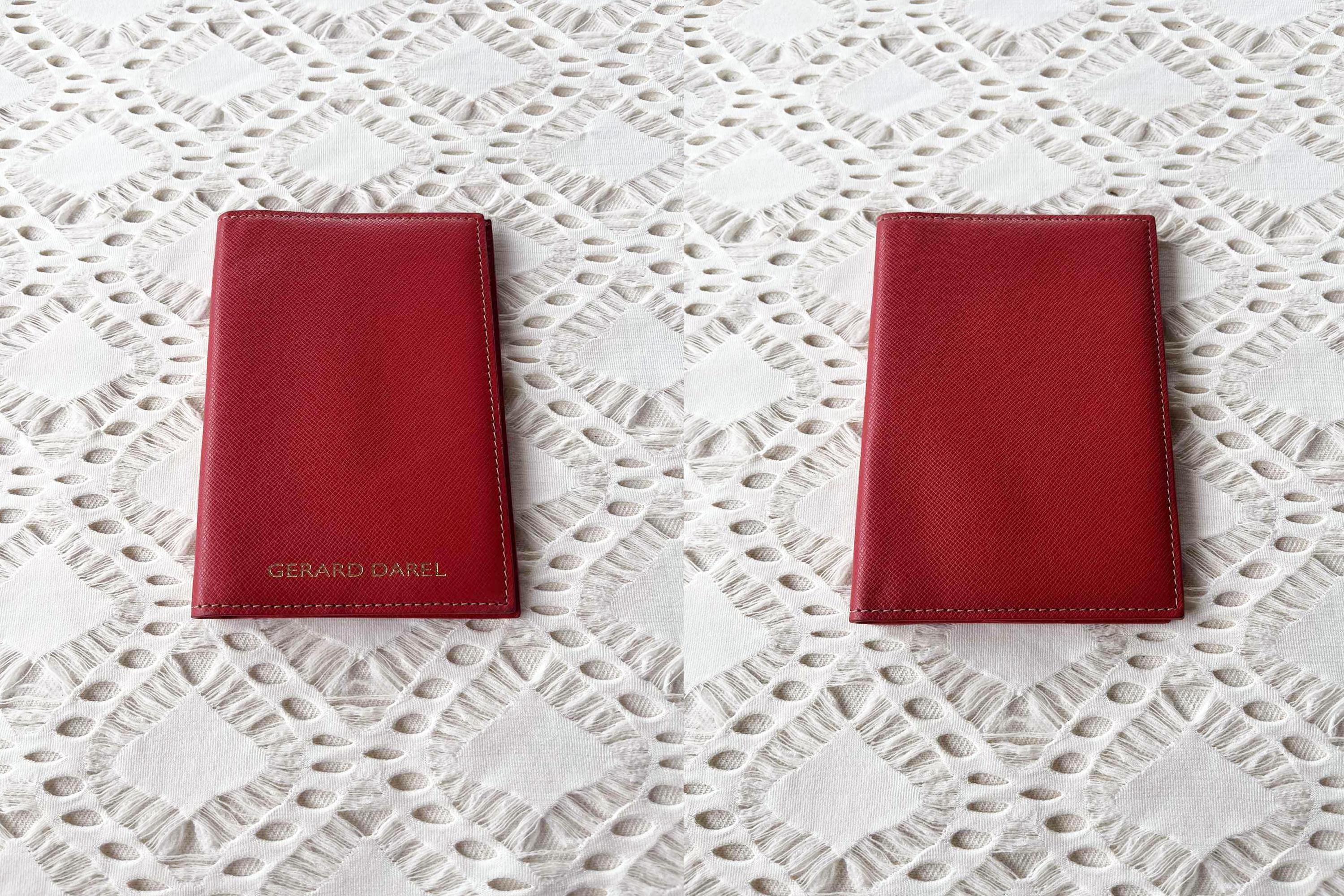 Vintage GERARD DAREL Red Leather Card Holder: Bifold Wallet  display picture 1