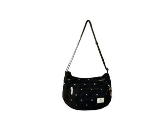 Vintage COURRÈGES Sport Futur Crossbody Bag: Black & White Logo Monogram sling bag