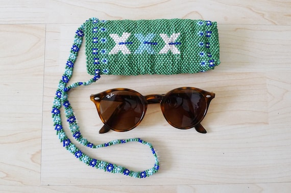Buy Vintage Handmade Beaded Hard Glasses Case With Cute 