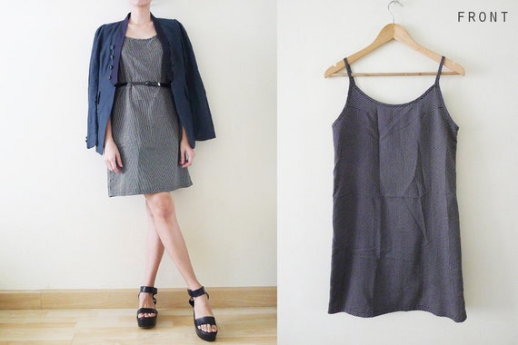 black and white polka dot slip dress