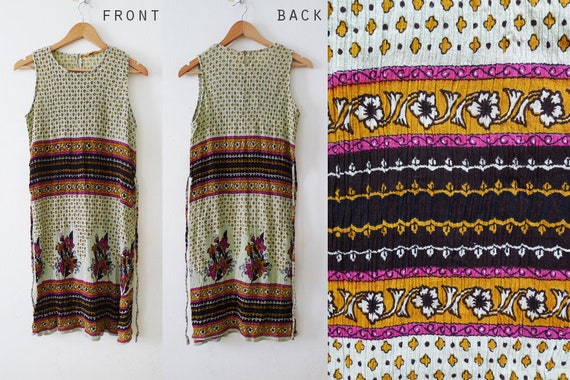 70s colorful Ethnic cotton sleeveless sun dress,t… - image 10