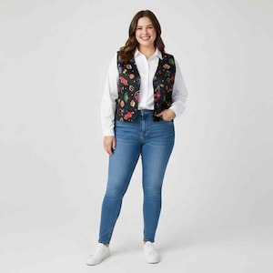 80s DVF Diane Von Furstenberg Vest: Silky Rainbow Print Top (Size 1X)