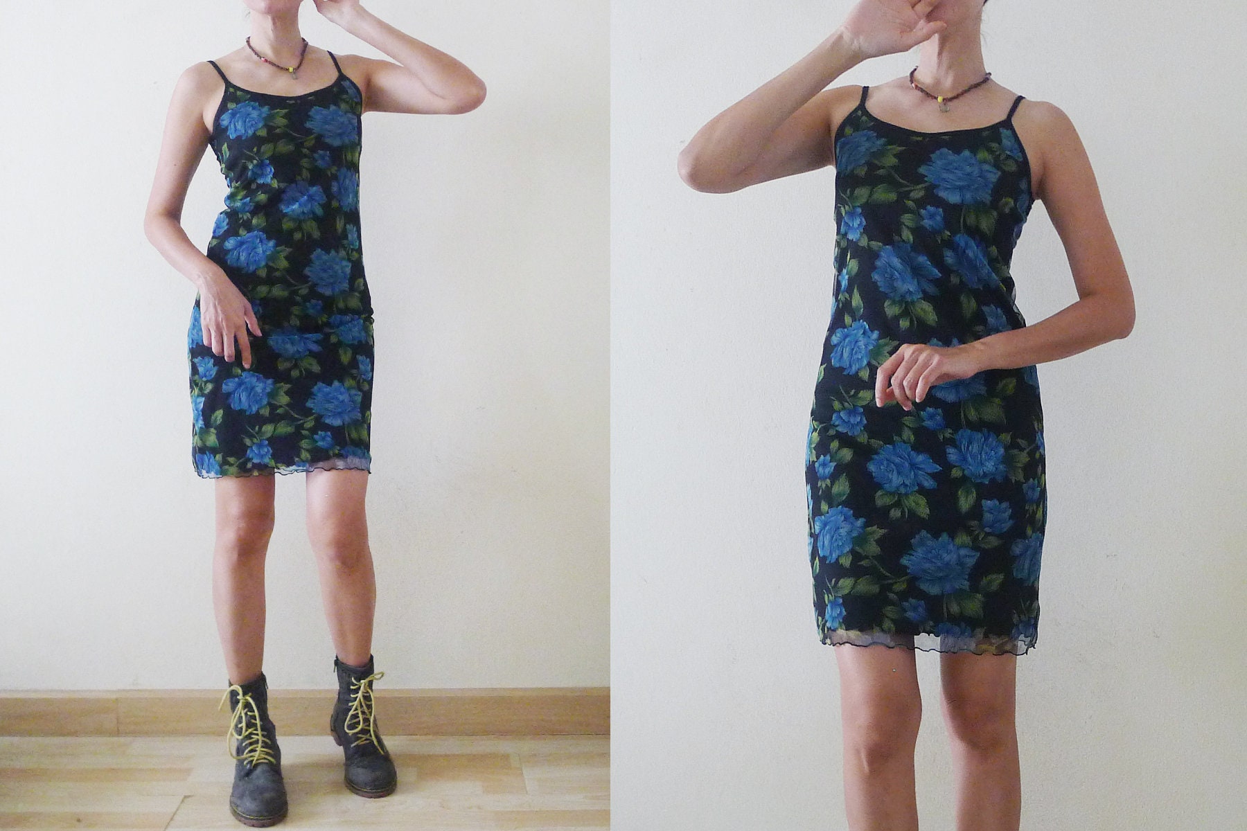 激レア！90年代 ZOLA ファッション誌 号数多数セット Y2K 90s Black Blue and Green Mini Dress With Net Layered