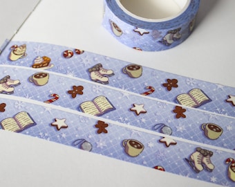 Winter Treats Washi Tape - Cute Seasonal Stationery - Kawaii Bullet Journal Supplies - Food